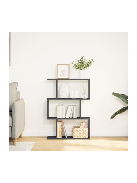 Shelf Floor Black Velvet-Black Metal 70x24x97cm