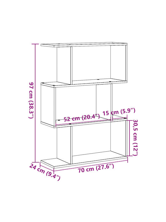 Етажерка Кафяв 70x24x97см.