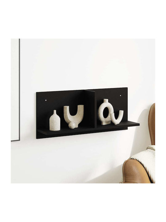 Shelf Wall Black Velvet-Black Metal 70x16.5x30cm