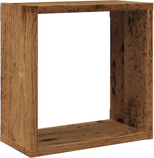 Rafturi De Perete Aspect Lemn Vechi (4 Bucăți) 30x15x30 Cm
