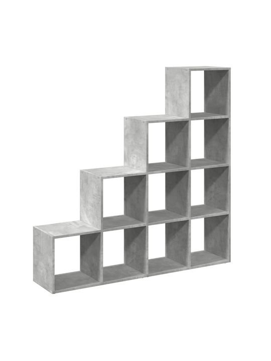 Βιβλιοθήκη Γκρι σκυροδέματος 131.5x29x131.5εκ.
