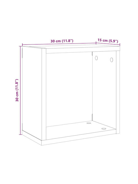 Ράφια Τοίχου Αρτισιανή Δρυς (2τμχ) 30x15x30εκ.