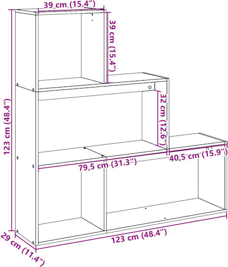 Βιβλιοθήκη Δρυς 123x29x123εκ.