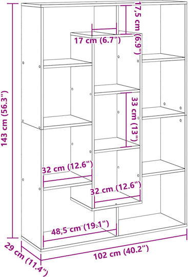 Bibliotecă Sonoma Stejar 102x29x143 cm