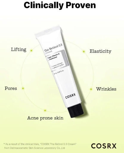 Cosrx The Retinol 0.3 Κρέμα Προσώπου για Ενυδάτωση, Αντιγήρανση & Ακμή με Ρετινόλη 20ml
