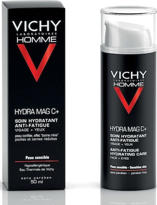 Vichy Homme Hydra Mag C+ 24ωρο Ενυδατικό Ανδρικό Gel Προσώπου για Ευαίσθητες Επιδερμίδες με Βιταμίνη C 50ml