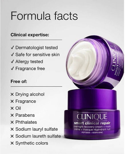 Clinique Smart Clinical Repair Overnight Recovery Face Cream + Mask 50ml