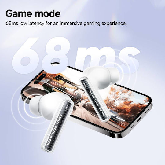 QCY MeloBuds Neo Bluetooth Handsfree Ακουστικά με Θήκη Φόρτισης Πορτοκαλί