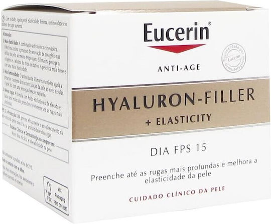 Eucerin Filler + Elasticity Κρέμα Προσώπου με SPF15 για Ενυδάτωση, Αντιγήρανση & Ανάπλαση με Υαλουρονικό Οξύ 50ml