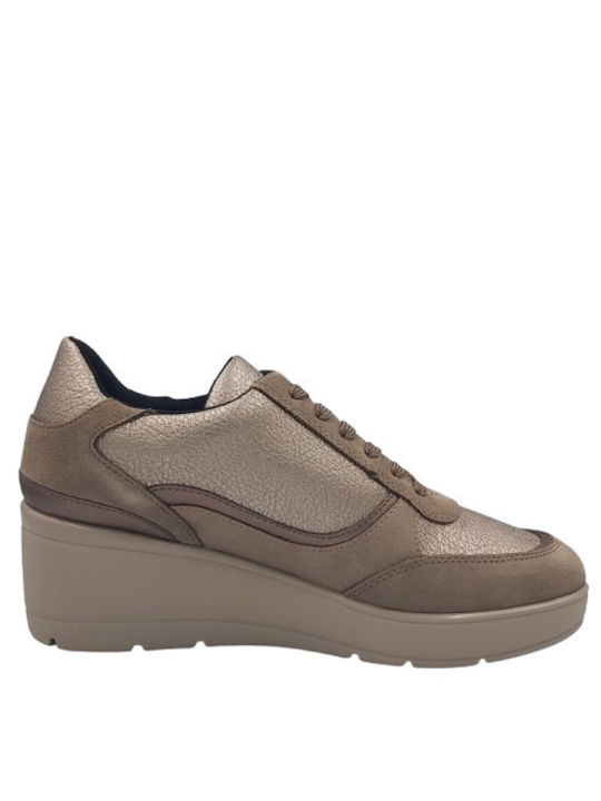 Geox Ilde Γυναικεία Ανατομικά Sneakers Taupe