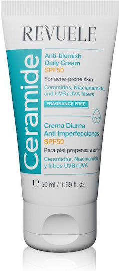 Revuele Ceramide Κρέμα Προσώπου Ημέρας με SPF50 κατά των Ατελειών & της Ακμής με Νιασιναμίδη & Ceramides 50ml