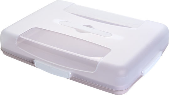 Viosarp Glass Cake Stand with Lid Transparent 44x34x8.5cm