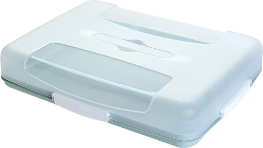 Viosarp Glass Cake Stand with Lid Transparent 44x34x8.5cm