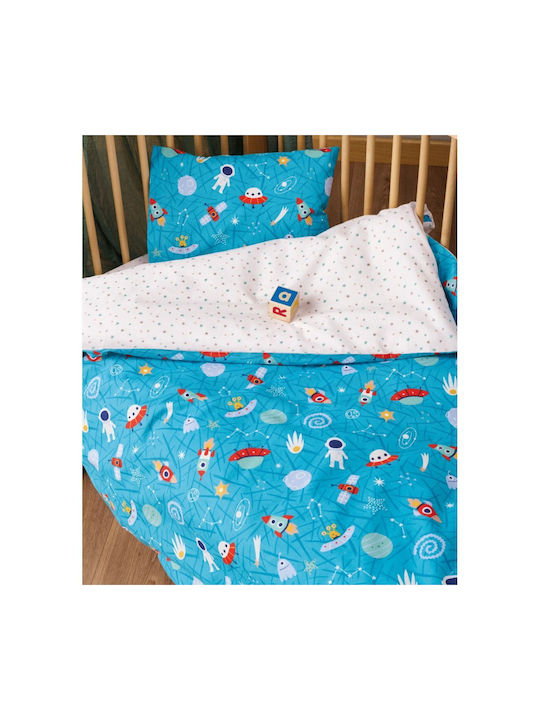 Kentia Comet Baby Sheets Set Crib Cotton Comet Blue 120x170cm 3pcs