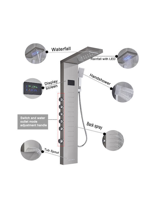 Hydro Massage Column Silver
