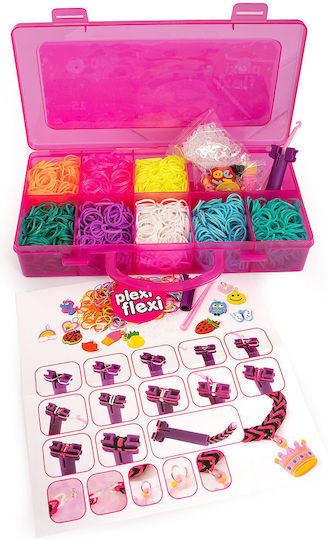 AS Jewelry Plexi Flexi Case With 2400 Bands & 15 Accessories for Children 5+ Years Pink