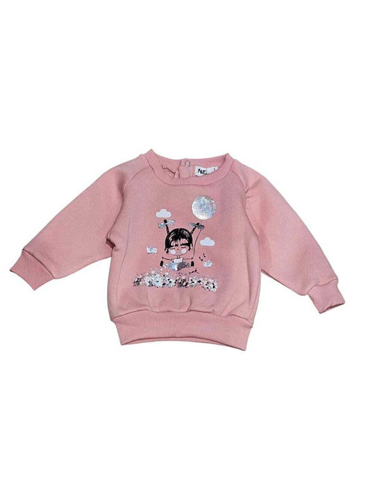 Nek Kids Wear Kinder-Set mit Hose Winter 2Stück Pink, Gray