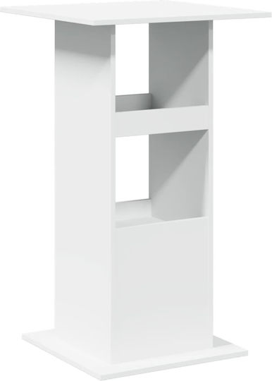 Square Bar Table Wooden White 60x60x102cm