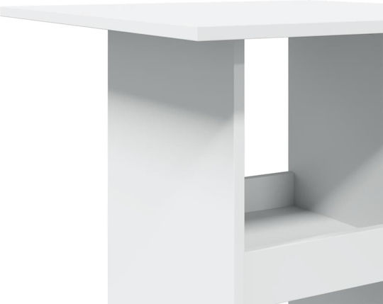 Square Bar Table Wooden White 60x60x102cm