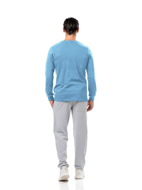 Bodymove Men's Long Sleeve Blouse Light Blue