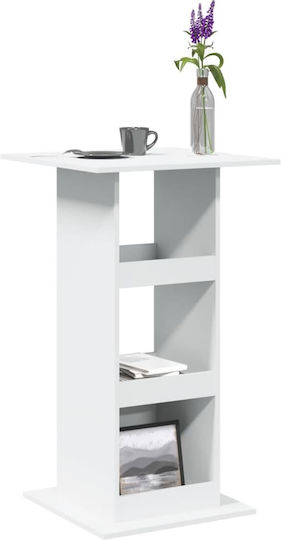 Square Bar Table Wooden White 60x60x102cm