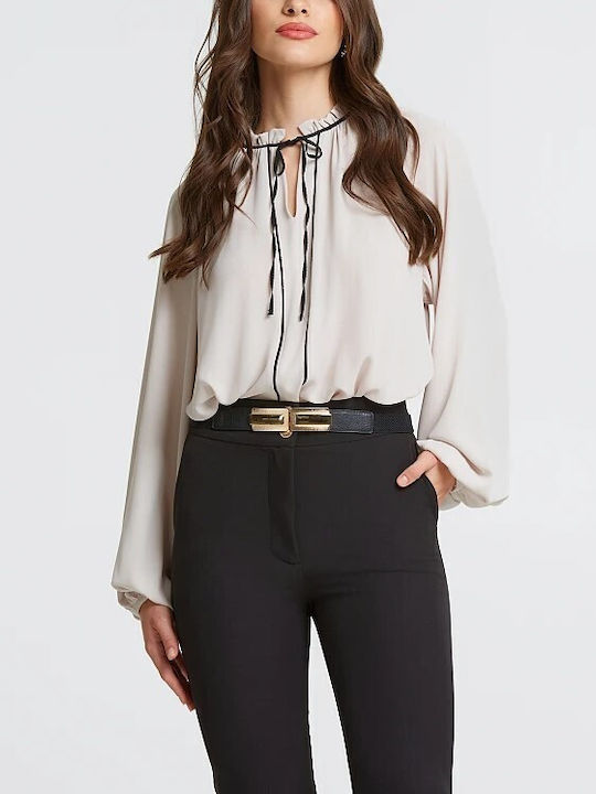 Lynne Women's Blouse with Sheer cream