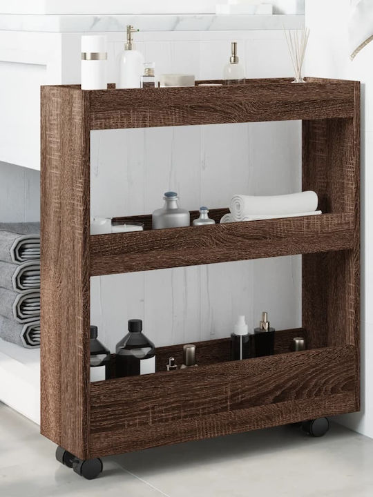 vidaXL 3 Επιπέδων Kitchen Trolley Wooden in Brown Color 60x18x70cm