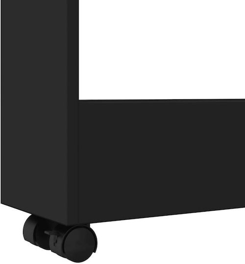 vidaXL Τρόλεϊ Κουζίνας Ξύλινο 3 Θέσεων Μαύρο 60x18x70cm