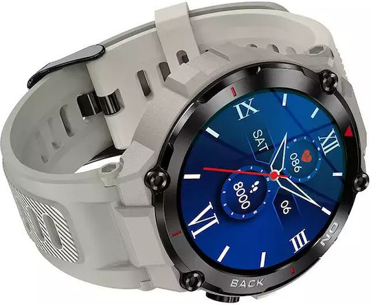 Nubi K37 Smart Watch Gps Bluetooth Calling Heart Rate Monitoring Sleep Tracking Oxygen Level Notifications Multiple Sports Modes Gray