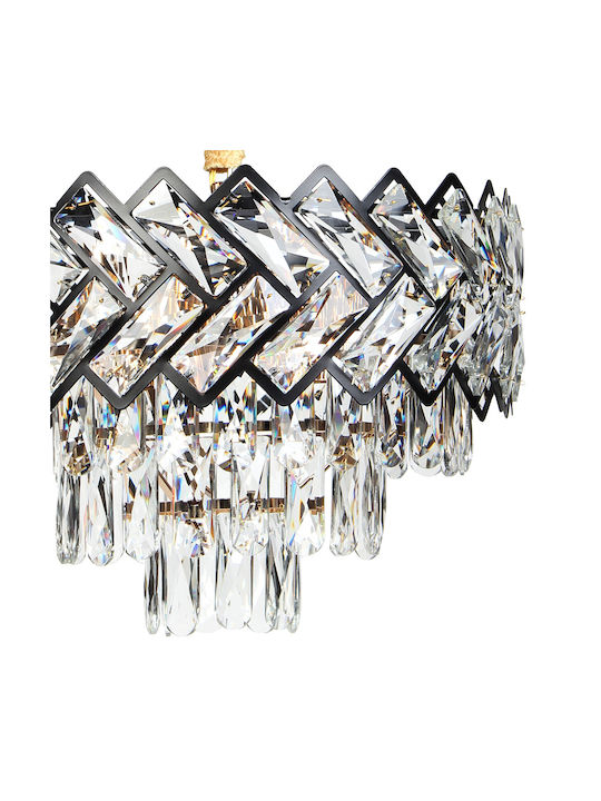 Globobox Candelabru 5xE14 cu Cristale Negru 279632