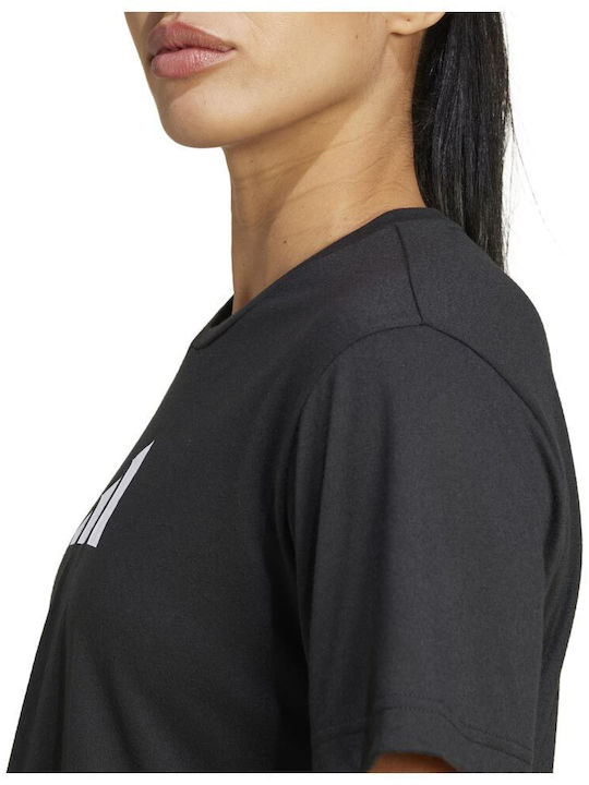 Train Essentials Big Logo Women's Athletic T-shirt Fast Drying Black