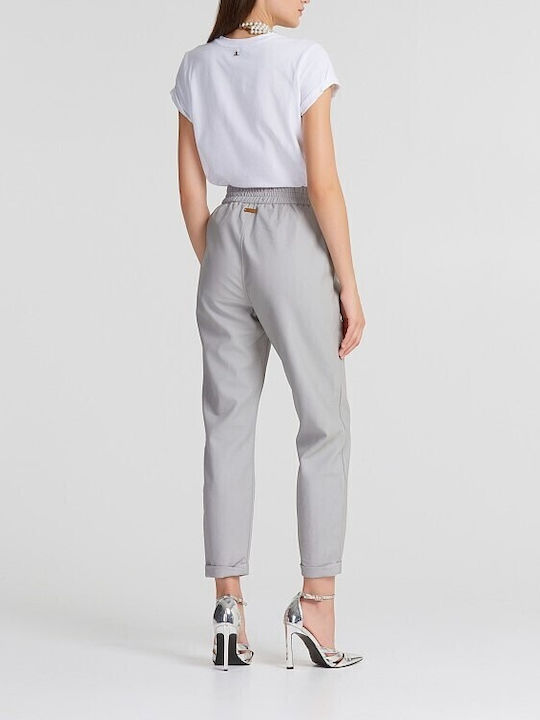 Women's Chino Trousers with Elastic Regular Fit Gray