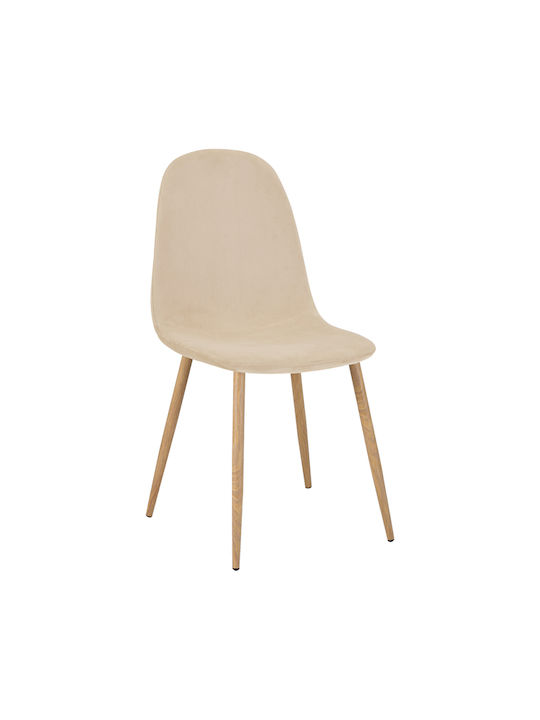 Bella Dining Room Velvet Chair Beige 43x52x88cm