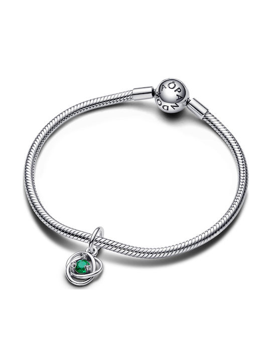 Pandora Charm с Камъни от Сребро със Зиркон Зелен