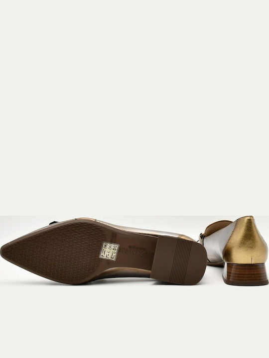 Leather Pointed Toe Multicolour Low Heels