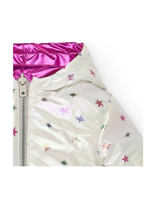 Kinder Freizeitjacke Beidseitig mit Kapuze Fuchsia