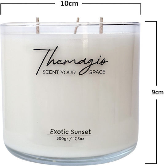 Themagio Αρωματικό Κερί Σόγιας σε Βάζο με Άρωμα Exotic Sunset 500gr