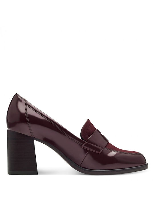 Tamaris Anatomic Leather Burgundy Medium Heels