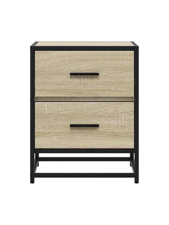 Wooden Sonoma Oak Bedside Tables 2 Pieces 40x31x50cm