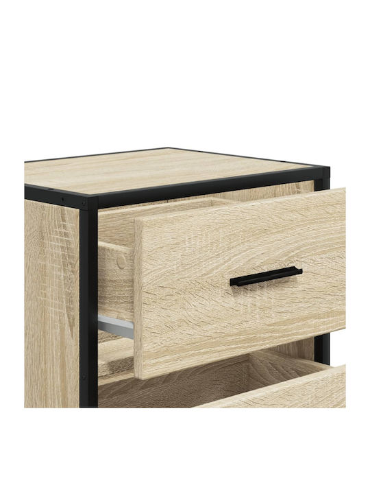 Wooden Sonoma Oak Bedside Tables 2 Pieces 40x31x50cm