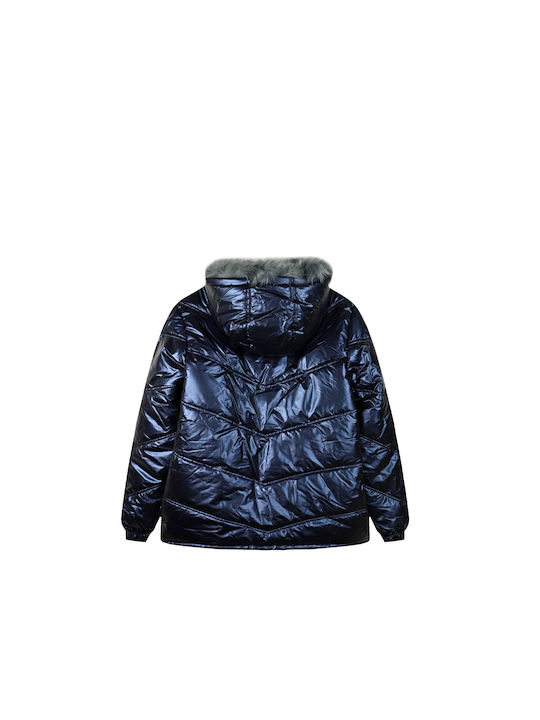 Energiers Kids Quilted Jacket with Lining & Hood Blue