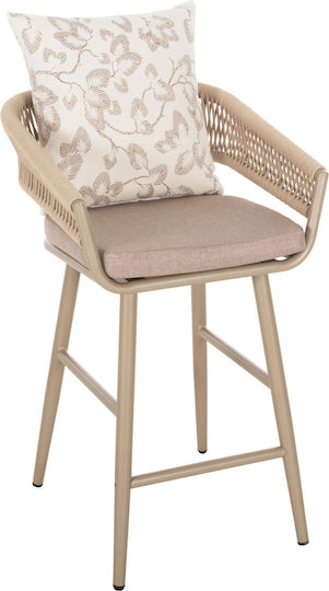 Външна Табуретка От Алуминий Camden С Възглавница Капучино 56x60x108см
