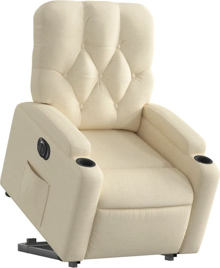 Relax Armchair with Footstool Cream 74x86.5x93.5cm
