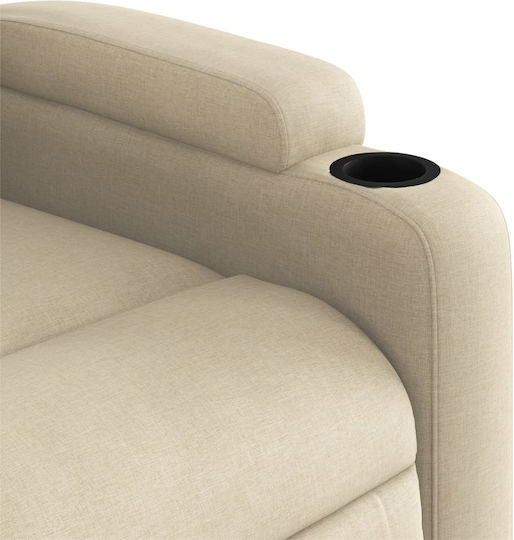 Relax Armchair with Footstool Cream 74x86.5x93.5cm