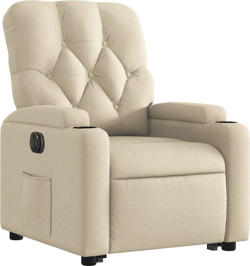 Relax Armchair with Footstool Cream 74x86.5x93.5cm