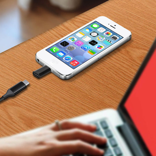 Iphone Adapter To Usb-c Charge Synchronisation Black