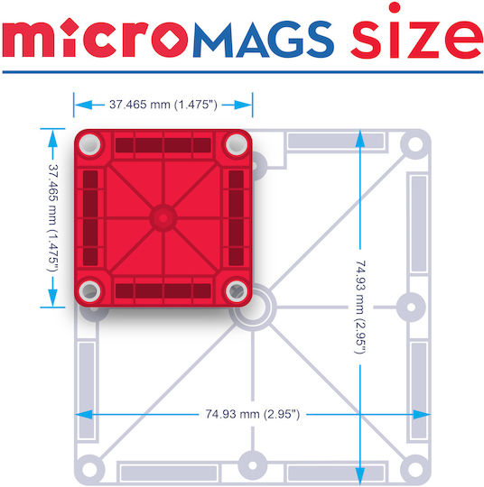 Magna-Tiles Μαγνητικό Παιχνίδι Κατασκευών Micromags Travel Set για Παιδιά 3+ Ετών