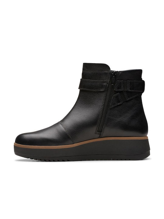 Clarks Leder Damen Knöchelstiefel Schwarz