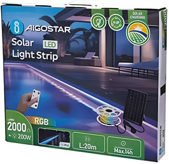 Aigostar Ηλιακό Φωτιστικό 50W 500lm RGB με Φωτοκύτταρο και Τηλεχειριστήριο IP65
