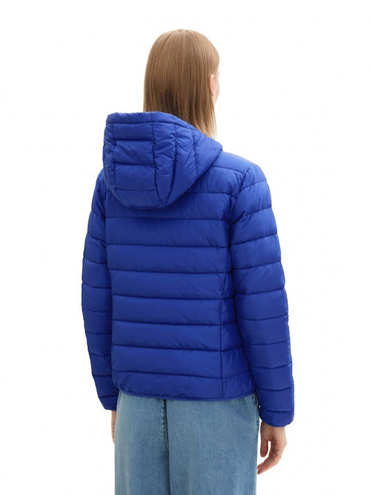 Tom Tailor Women's Long Puffer Jacket for Winter with Hood Blue